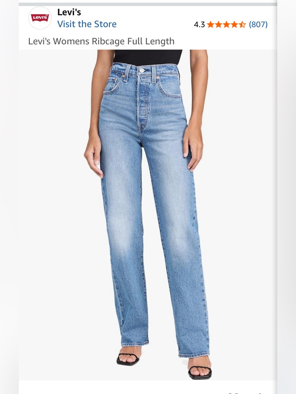 25 | Levi's Women's High-Rise Straight Jeans in Light Blue Wash